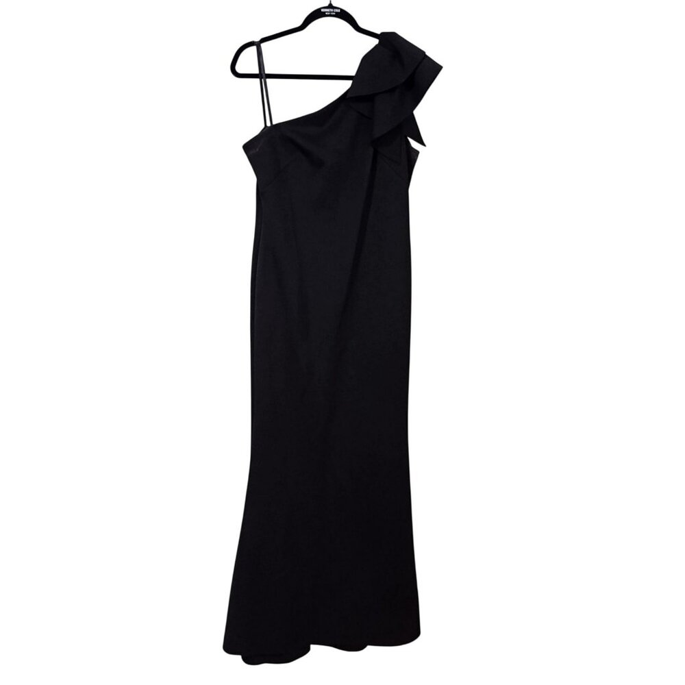 Jessica Howard Black One-Shoulder Formal Gown Size 12